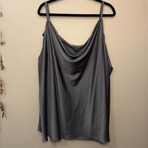 NWT Torrid Satin Silver Grey Cowl Neck Camo Tank Top Size 5/5X/28